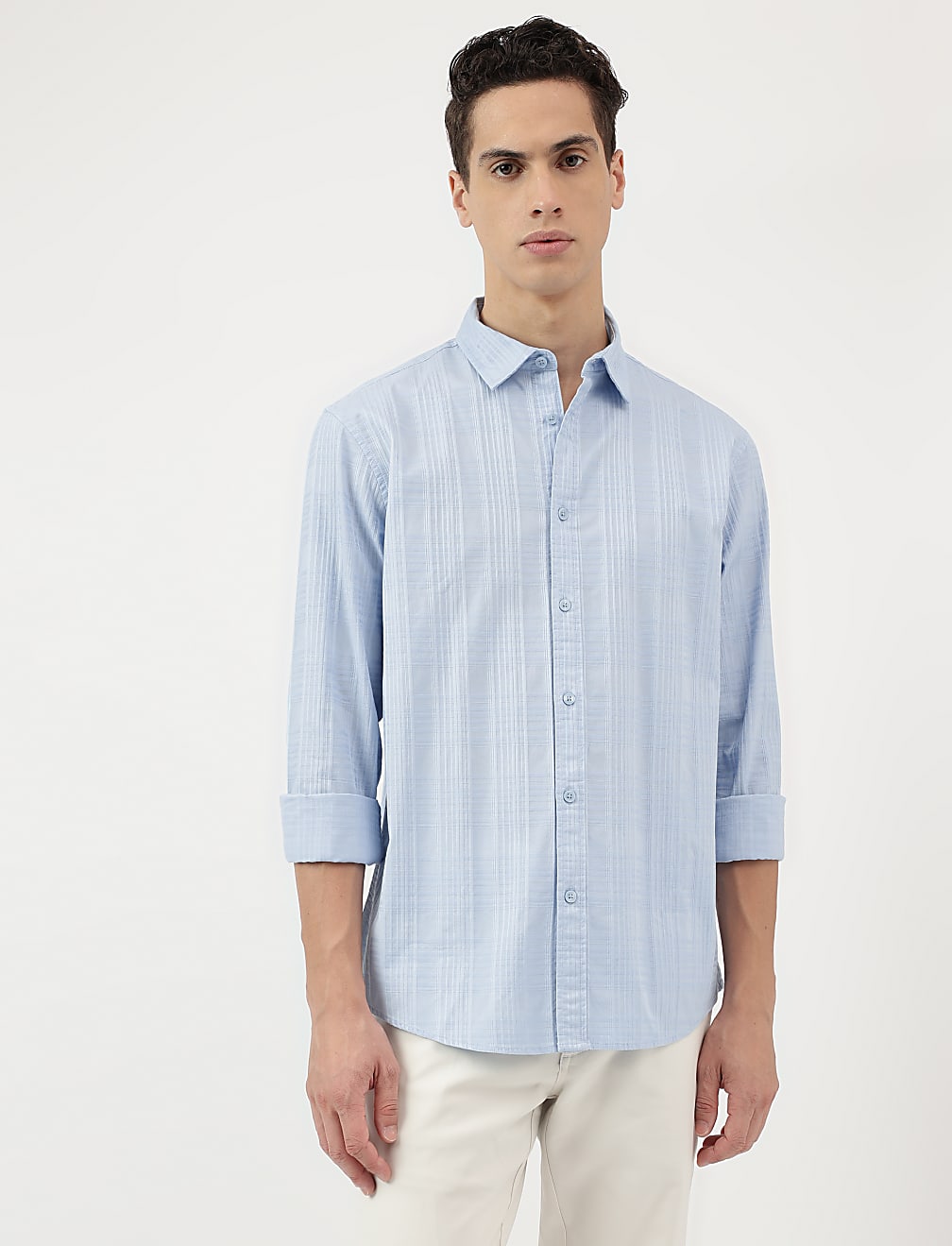 Relaxed Fit Pure Cotton Spread Collar Shirt