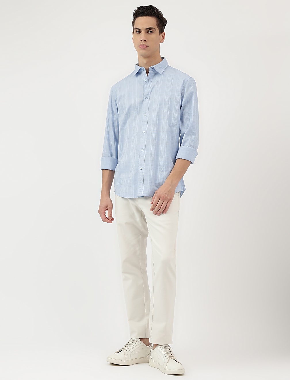 Relaxed Fit Pure Cotton Spread Collar Shirt