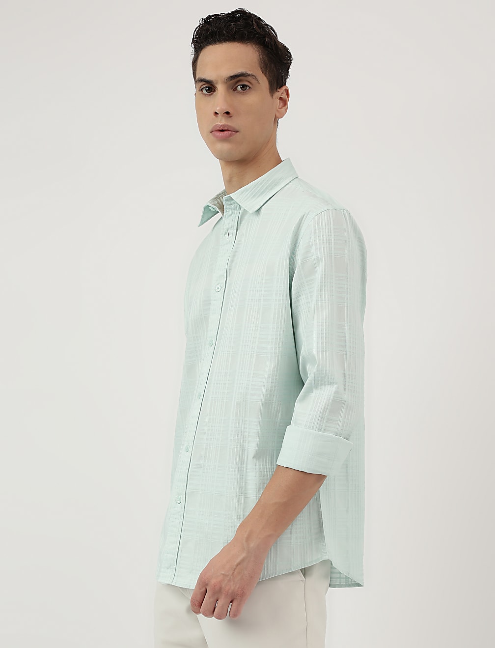 Relaxed Fit Pure Cotton Spread Collar Shirt