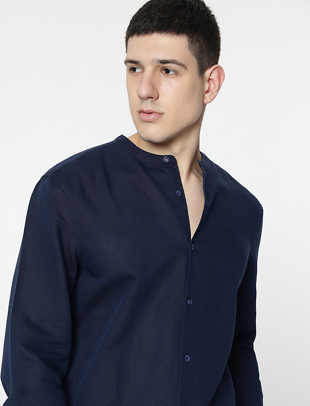 Linen Mix Plain Shirt