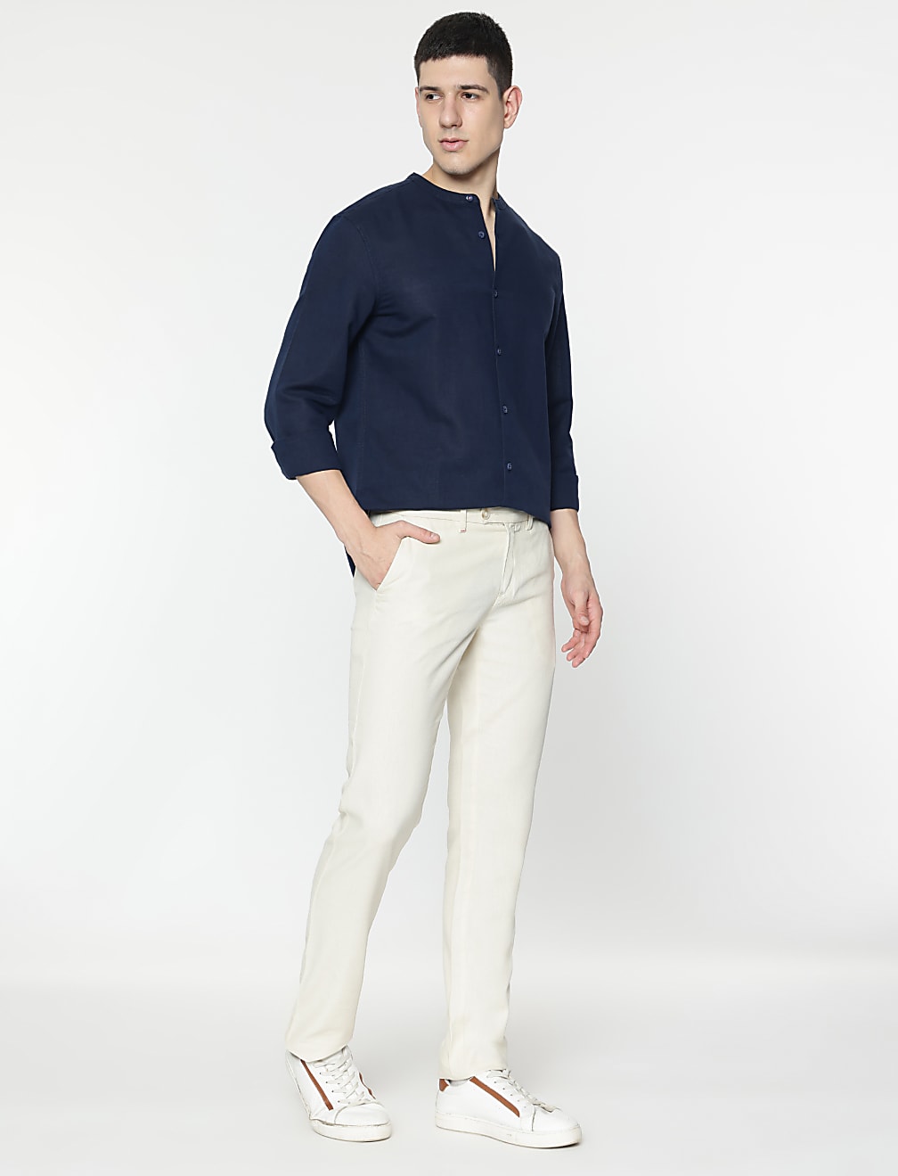 Linen Mix Plain Shirt