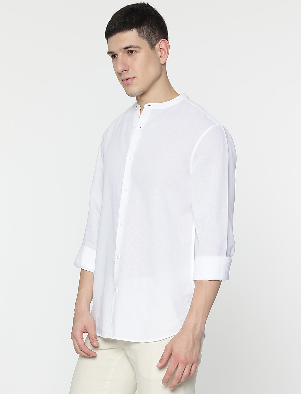 Linen Mix Plain Shirt
