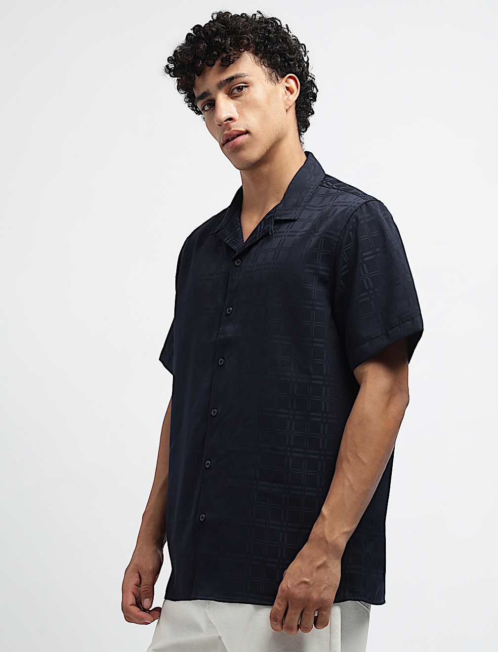 Relaxed Fit Resort Collar Checked Shirt