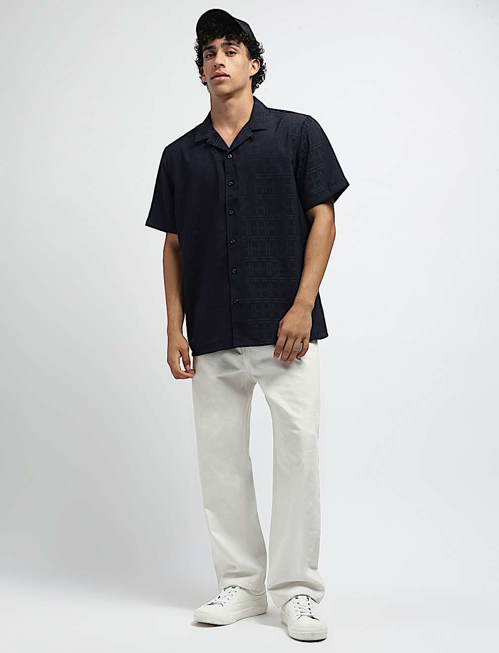 Relaxed Fit Resort Collar Checked Shirt