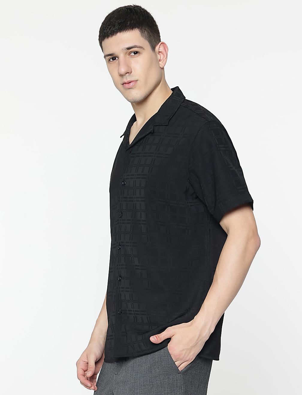 Relaxed Fit Resort Collar Checked Shirt