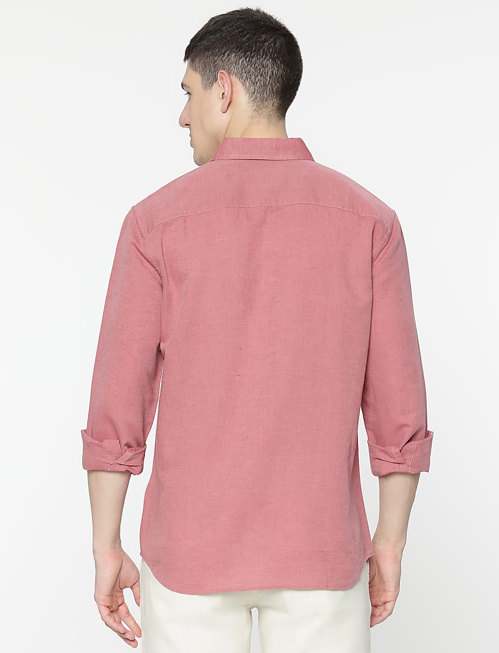 Linen Rich Spread Collar Shirt