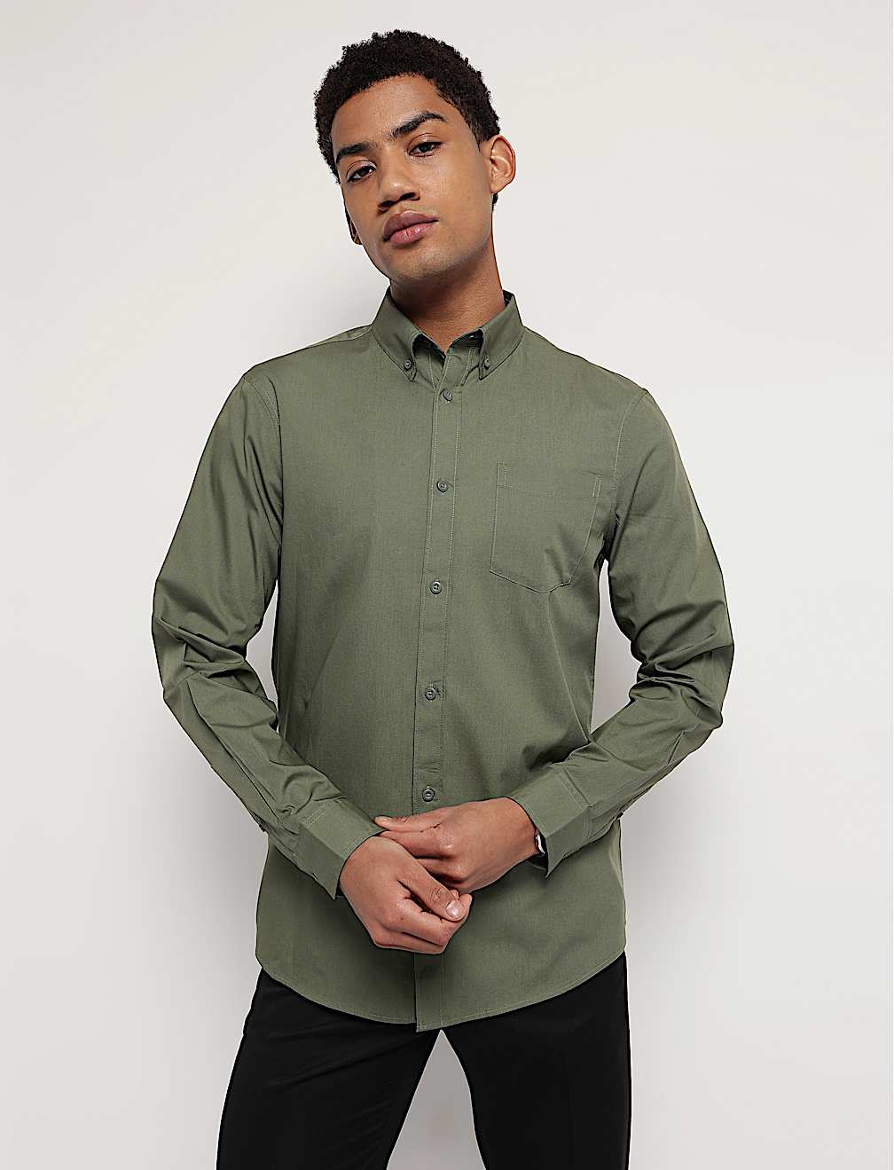 Pure Cotton Button Down Collar Shirt