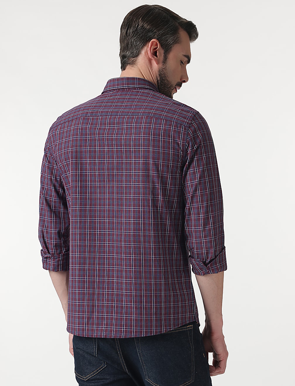 Pure Cotton Checks Button Down Collar Shirt