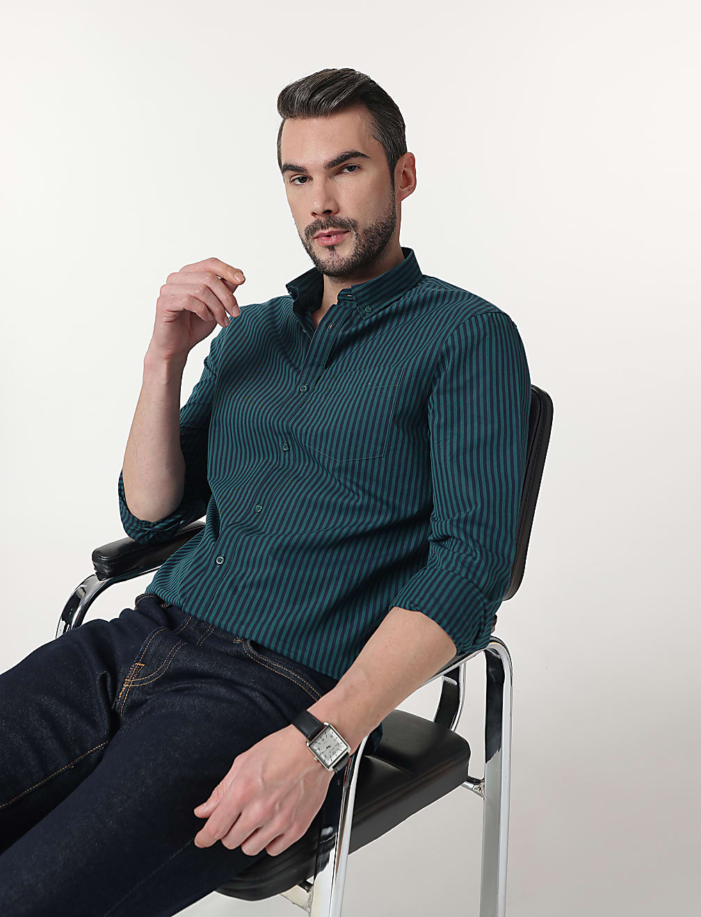 Pure Cotton Button Down Collar Shirt