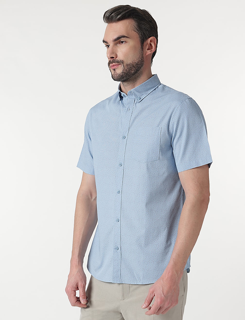 Pure Cotton Button Down Collar Shirt