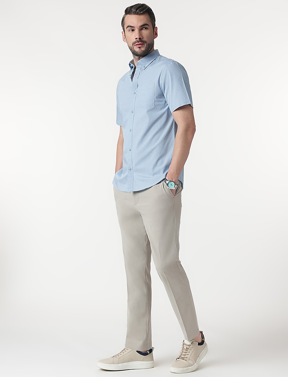 Pure Cotton Button Down Collar Shirt
