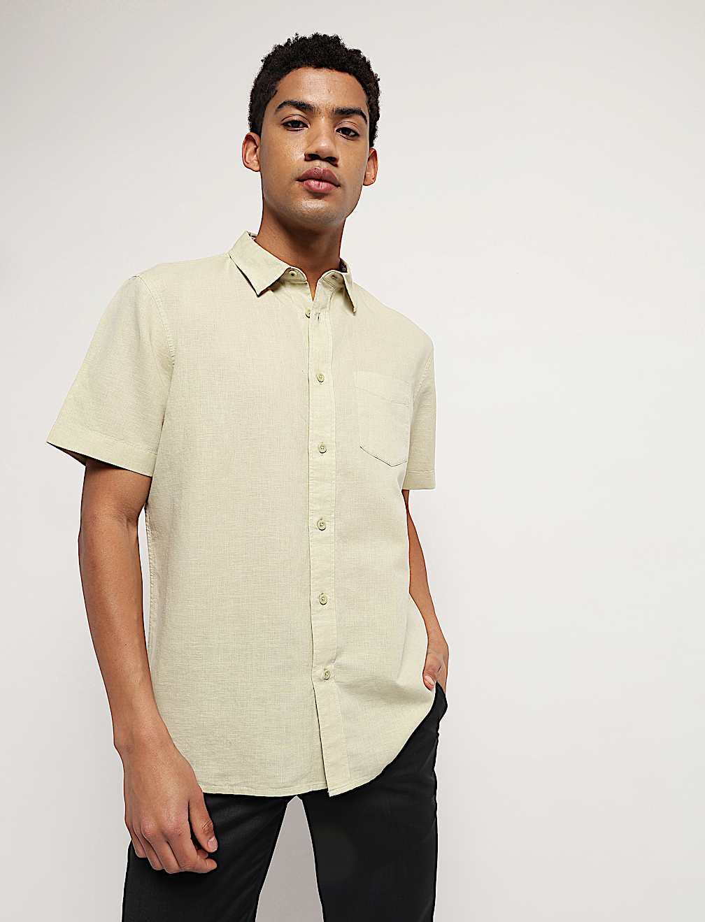 Linen Rich Relaxed Fit Shirt