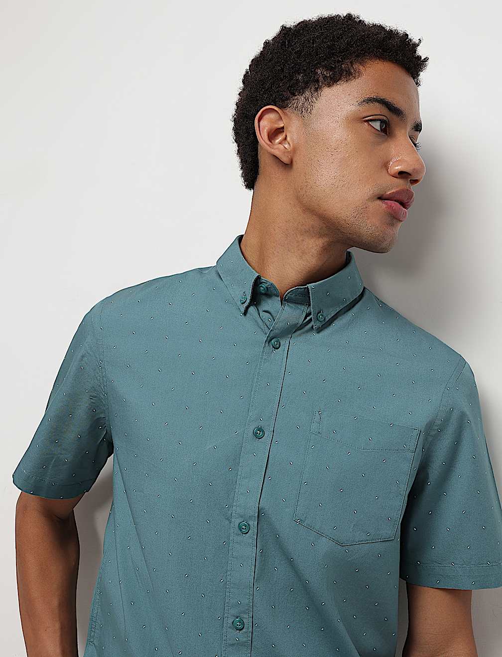Pure Cotton Printed Half Sleeves Shirt