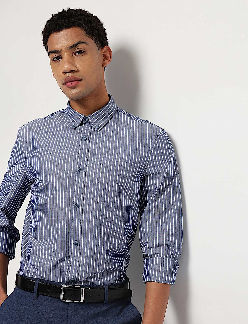 Pure Cotton Button Down Collar Shirt