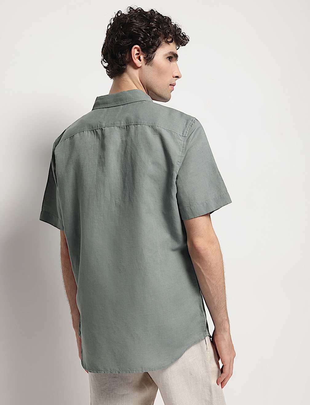 Linen Rich Short Sleeves Relaxed Fit Shirt