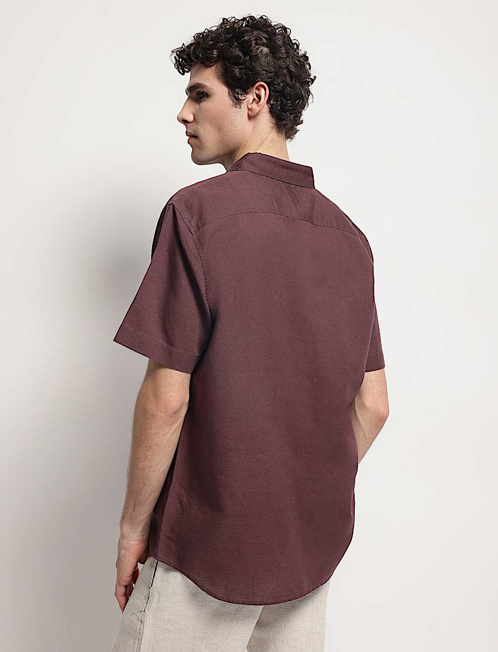Linen Rich Short Sleeves Relaxed Fit Shirt