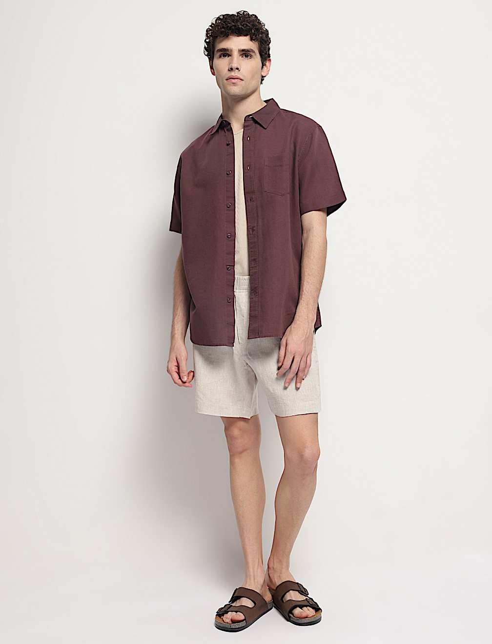 Linen Rich Short Sleeves Relaxed Fit Shirt