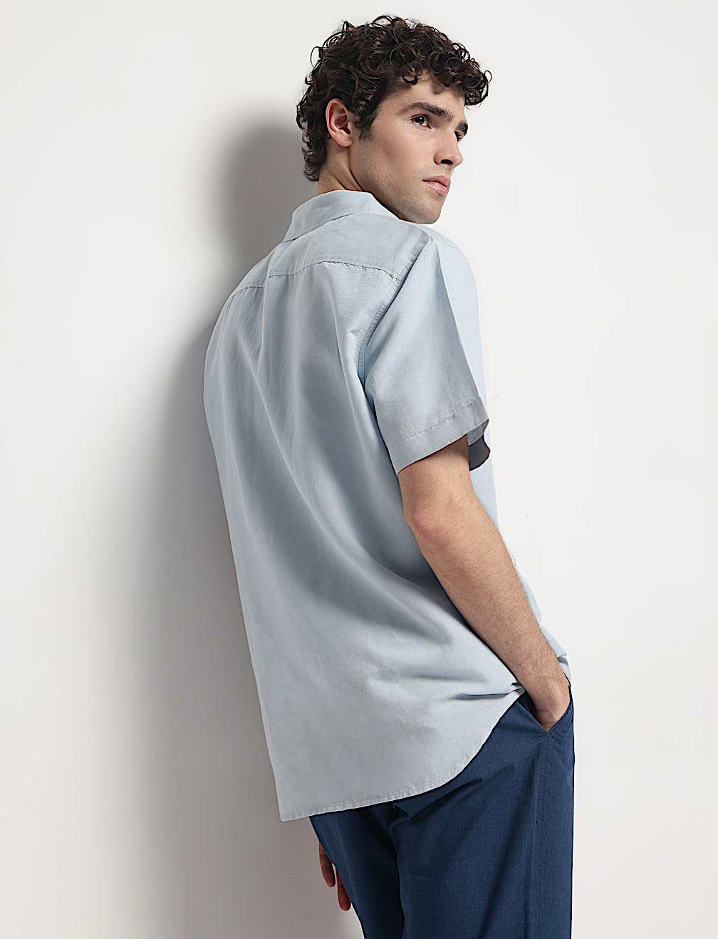 Linen Rich Short Sleeves Relaxed Fit Shirt