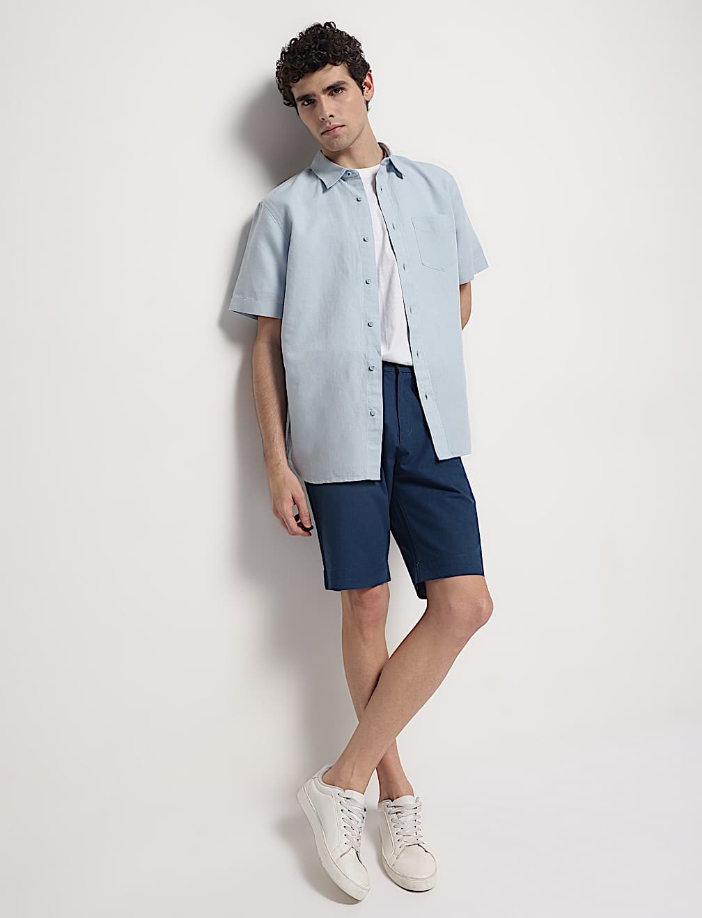Linen Rich Short Sleeves Relaxed Fit Shirt