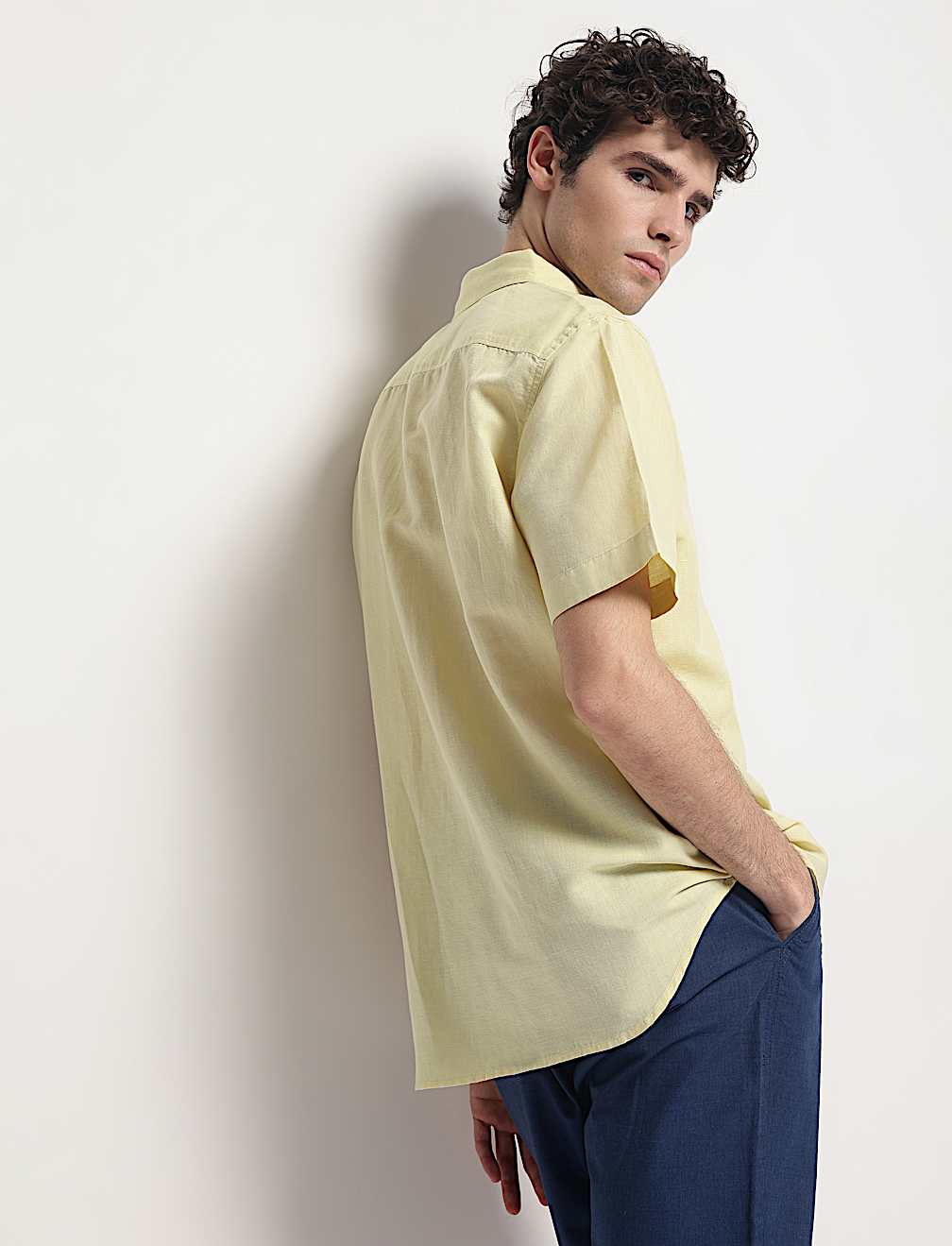 Linen Rich Short Sleeves Relaxed Fit Shirt