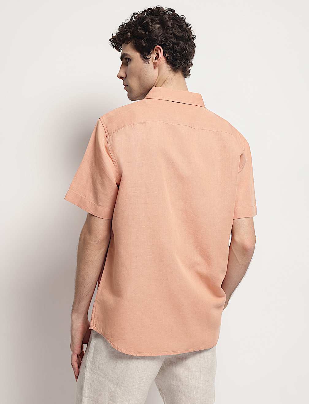 Linen Rich Short Sleeves Relaxed Fit Shirt