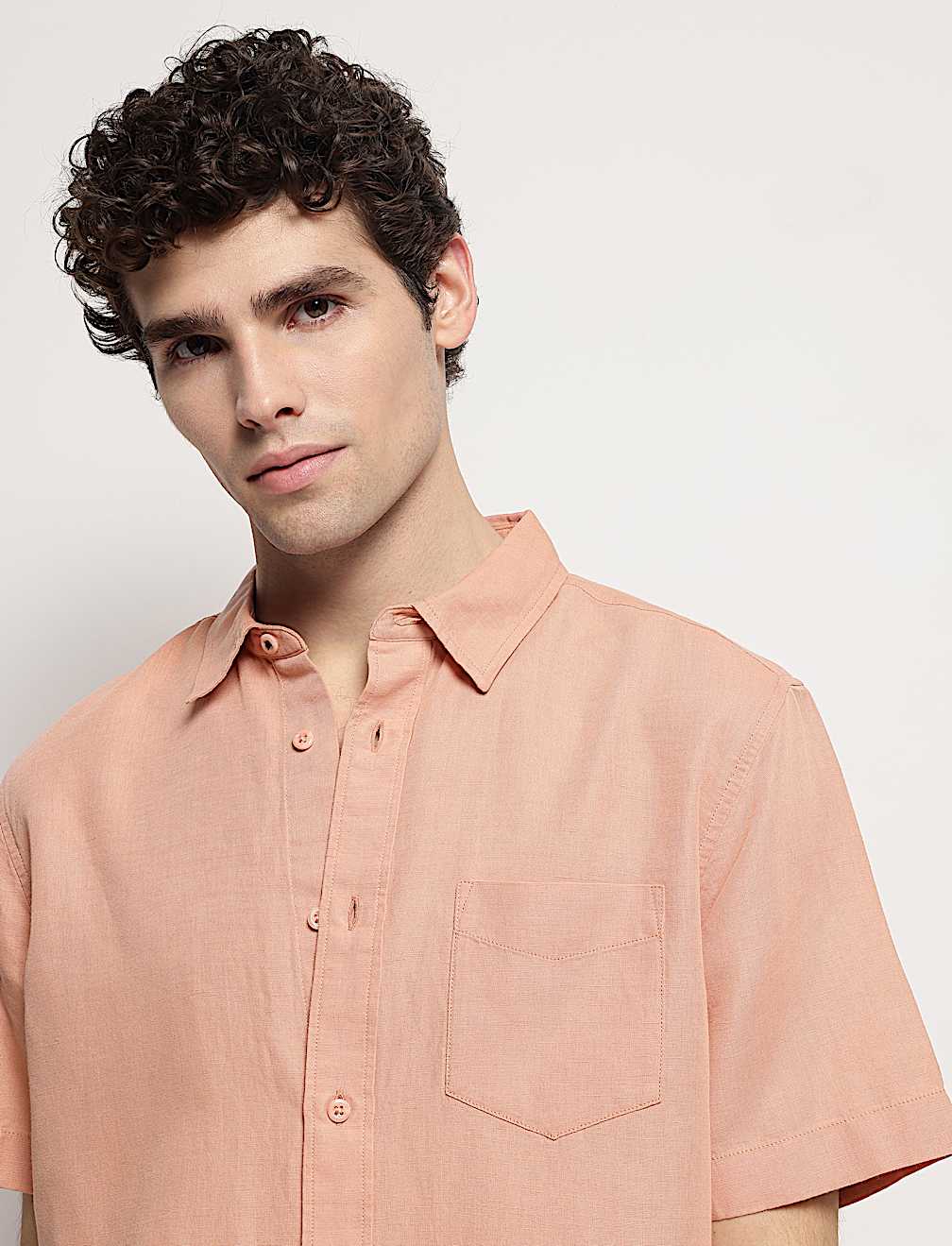 Linen Rich Short Sleeves Relaxed Fit Shirt