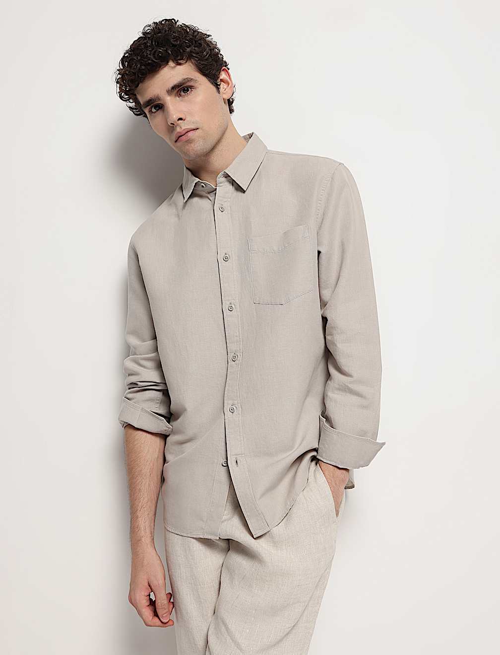 Linen Rich Relaxed Fit Shirt