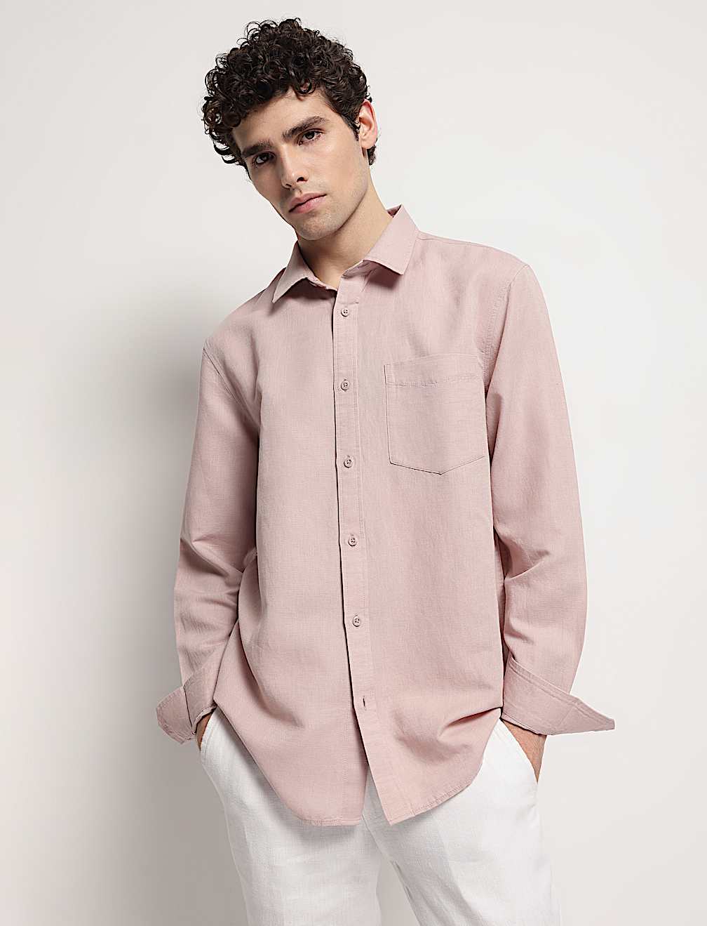 Linen Rich Relaxed Fit Shirt