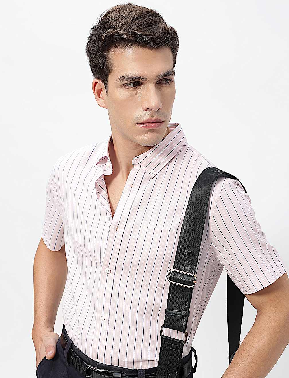 Pure Cotton Bengal Stripes Collared Shirt