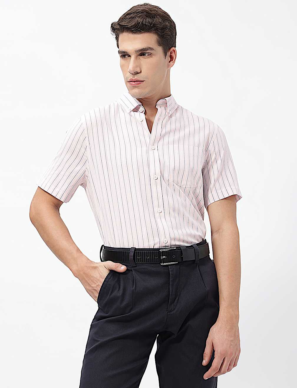 Pure Cotton Bengal Stripes Collared Shirt