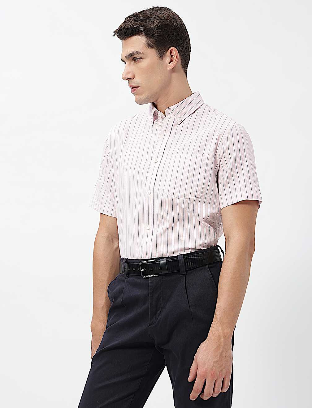 Pure Cotton Bengal Stripes Collared Shirt