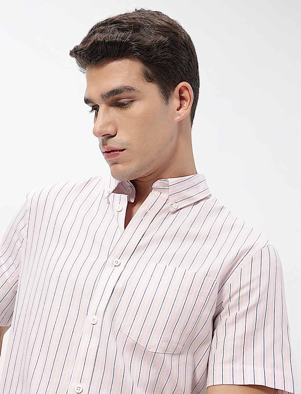 Pure Cotton Bengal Stripes Collared Shirt