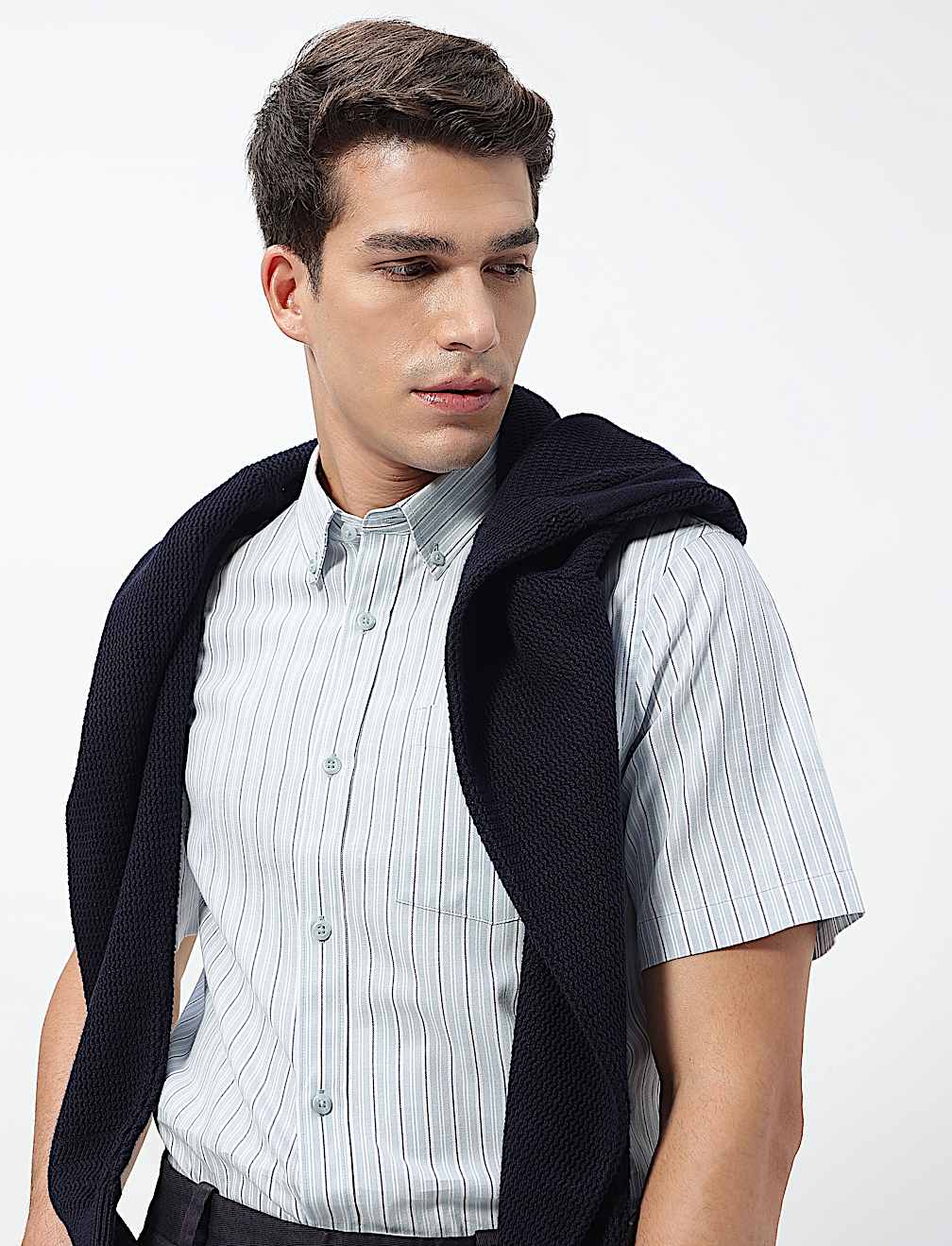 Pure Cotton Bengal Stripes Collared Shirt