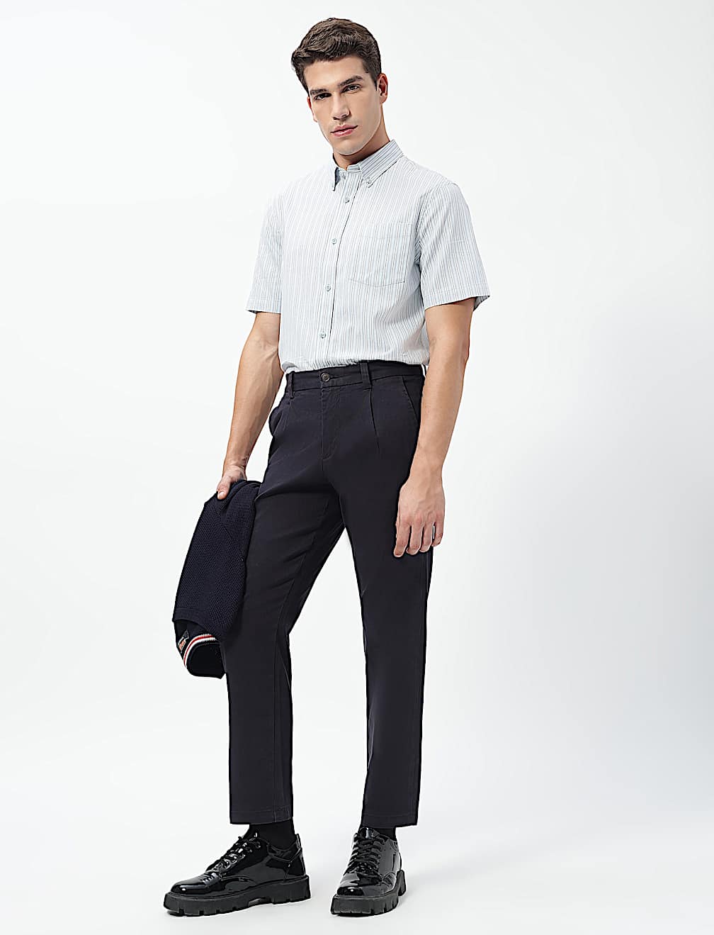 Pure Cotton Bengal Stripes Collared Shirt