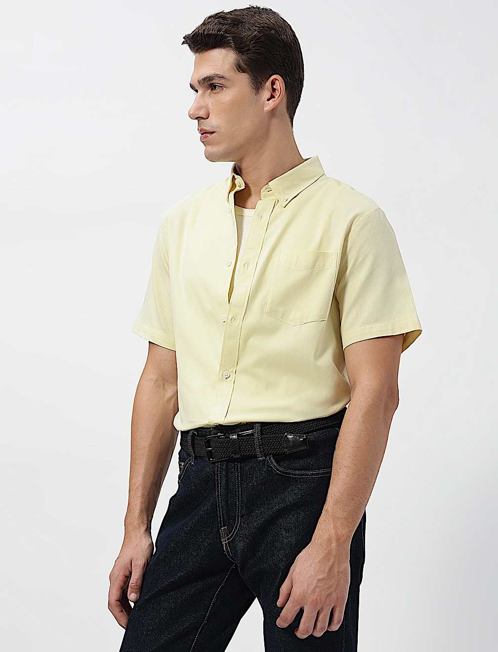 Pure Cotton Button-Down Collar Shirt