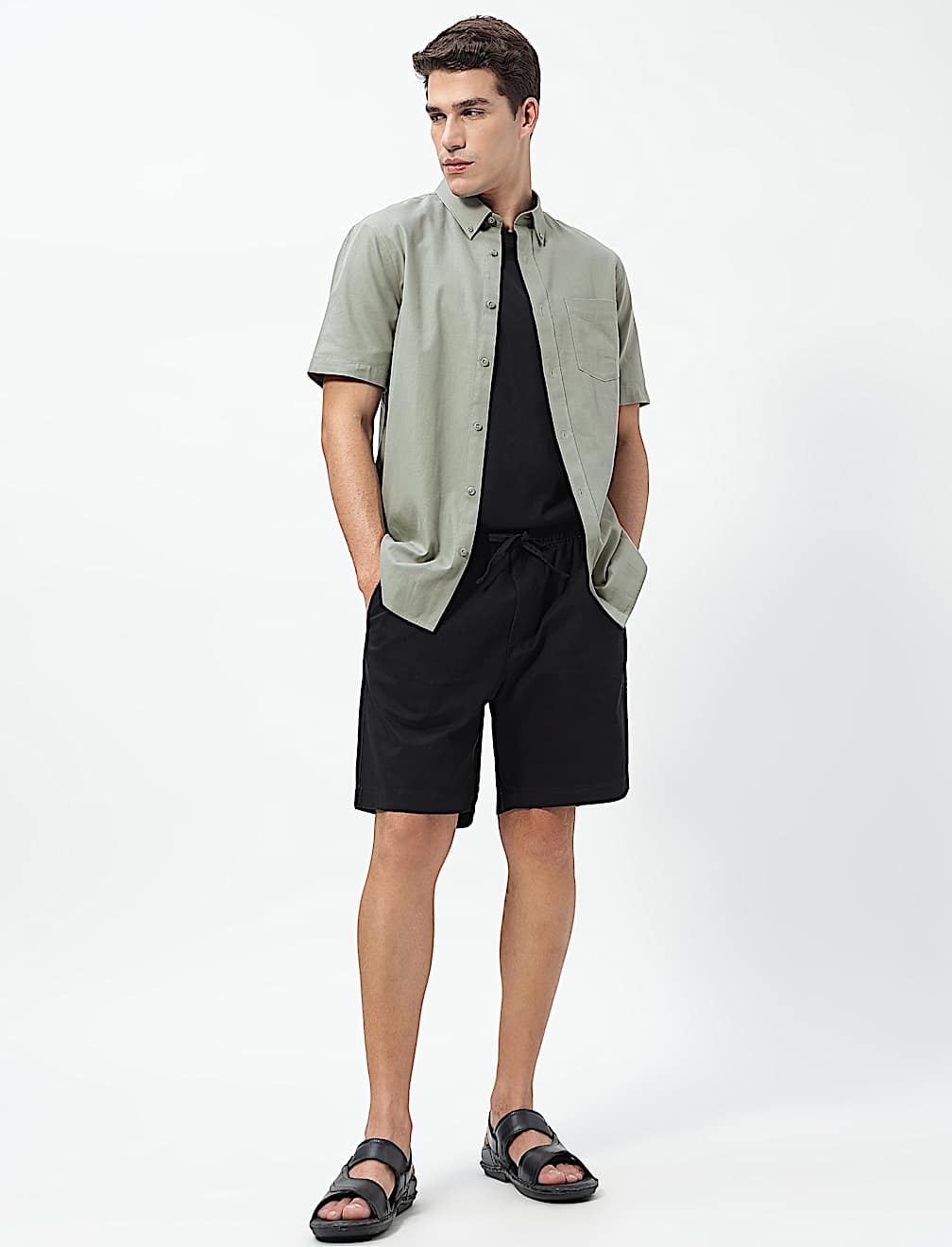 Pure Cotton Button-Down Collar Shirt