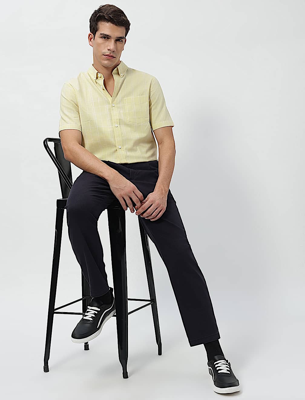 Pure Cotton Checks Short Sleeves Shirt
