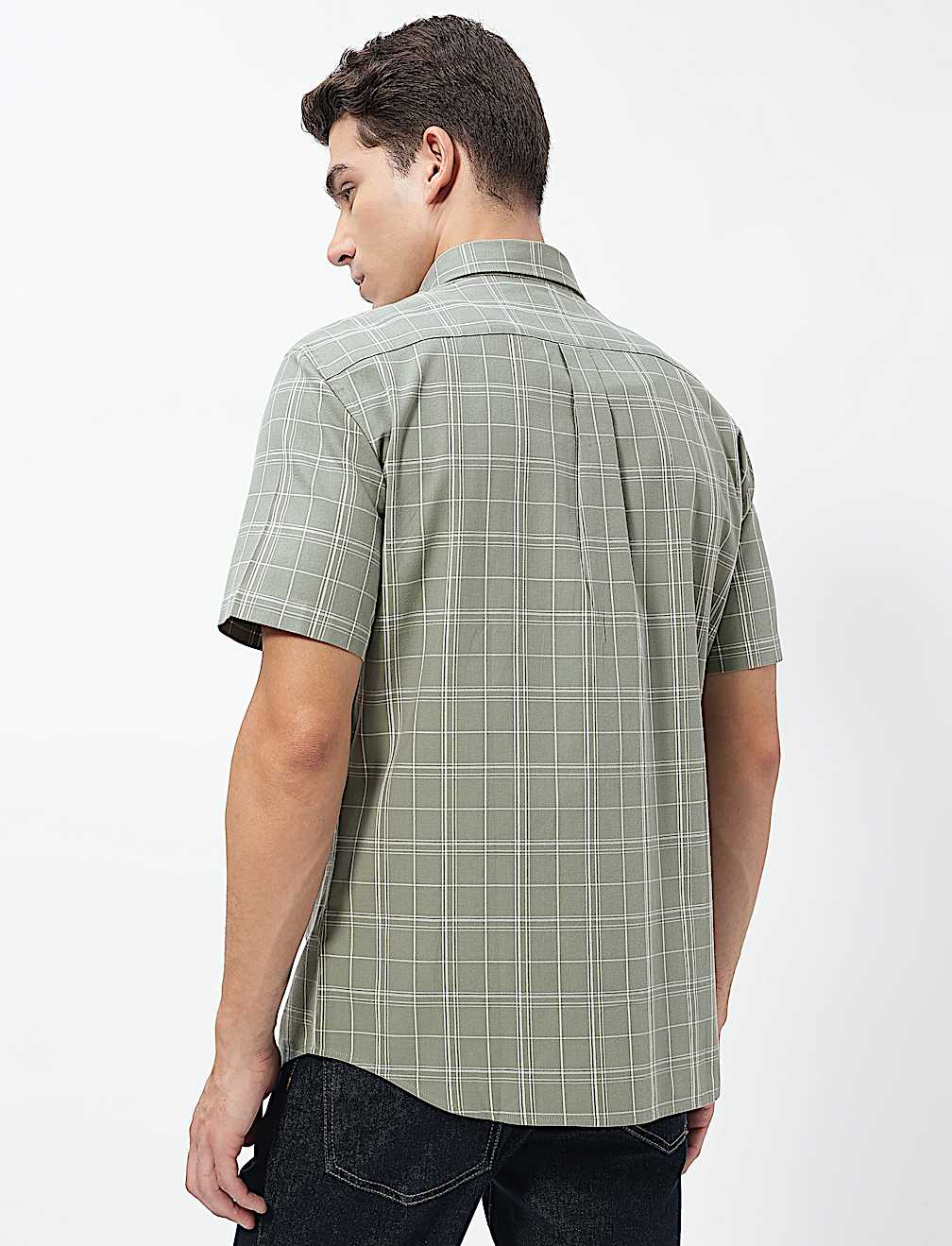 Pure Cotton Checks Short Sleeves Shirt