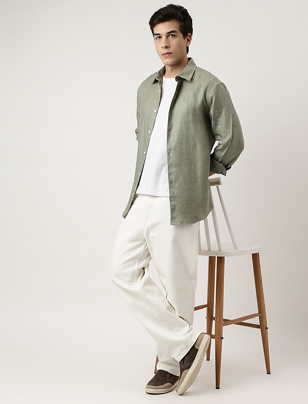 Linen Self Design Shirt