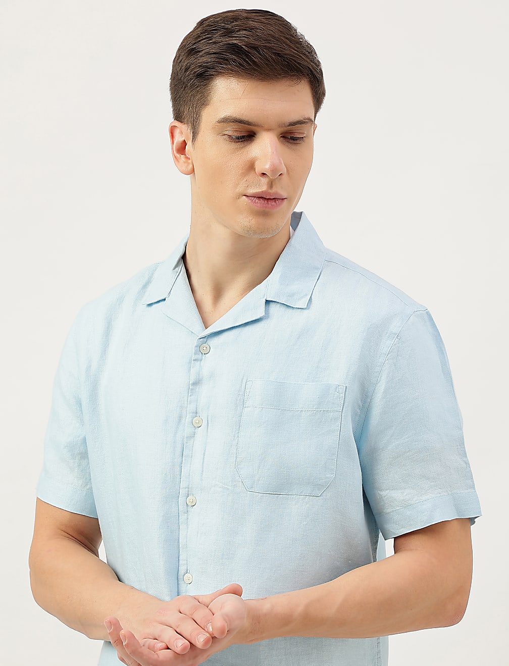 Linen Textured Short Sleeves Shirt