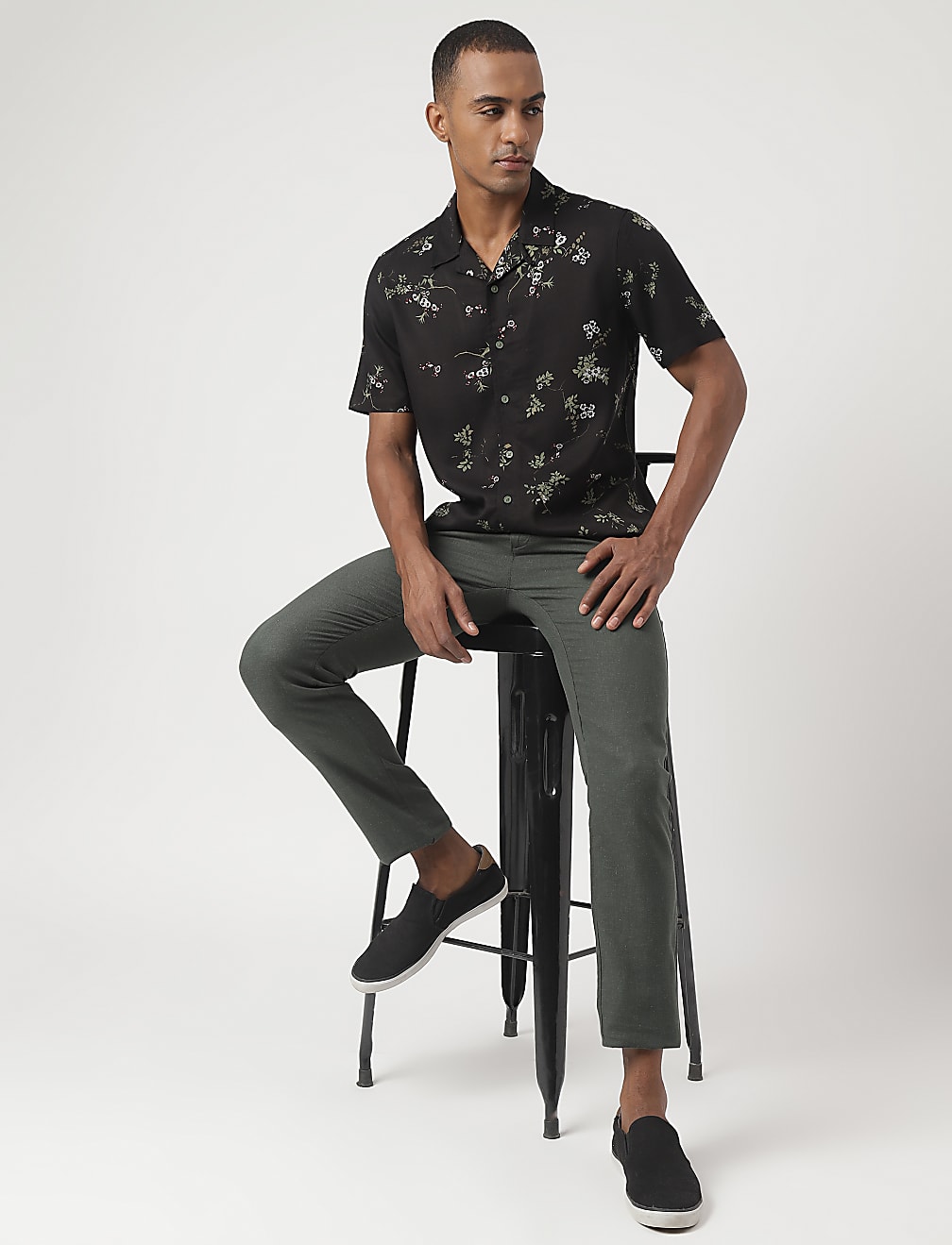 Pure Viscose Floral Cuban Collar Shirt