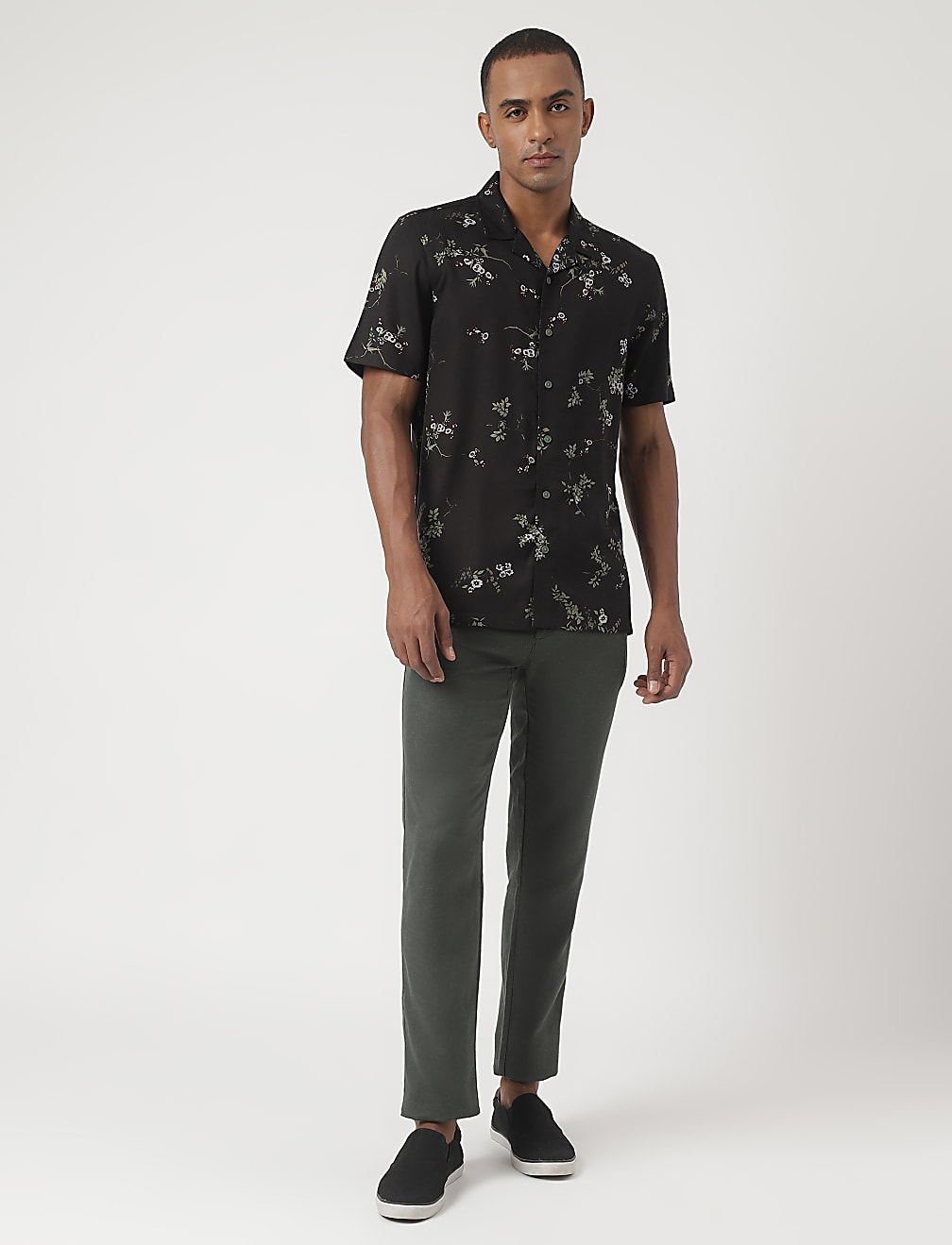Pure Viscose Floral Cuban Collar Shirt