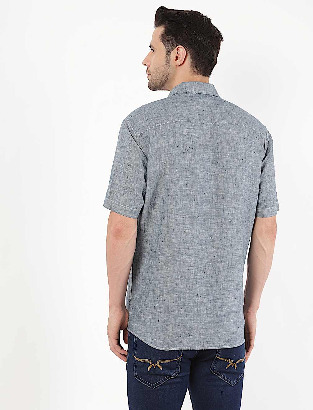 Pure Linen Plain Button Down Shirt