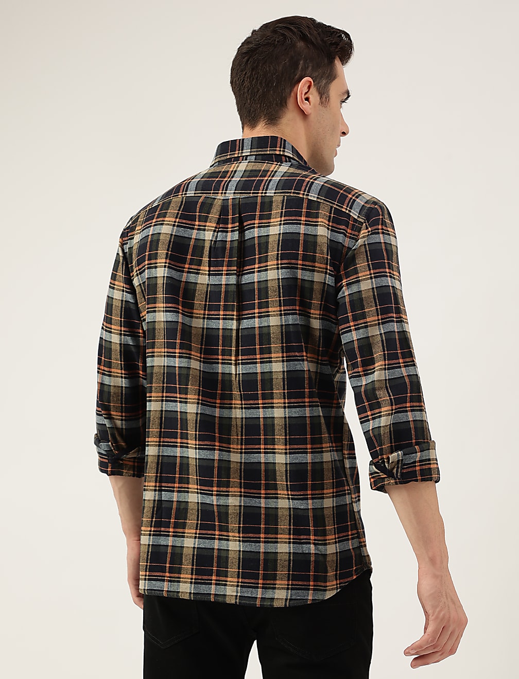 Regular Fit Pure Cotton Checks Button Down Collar Shirt