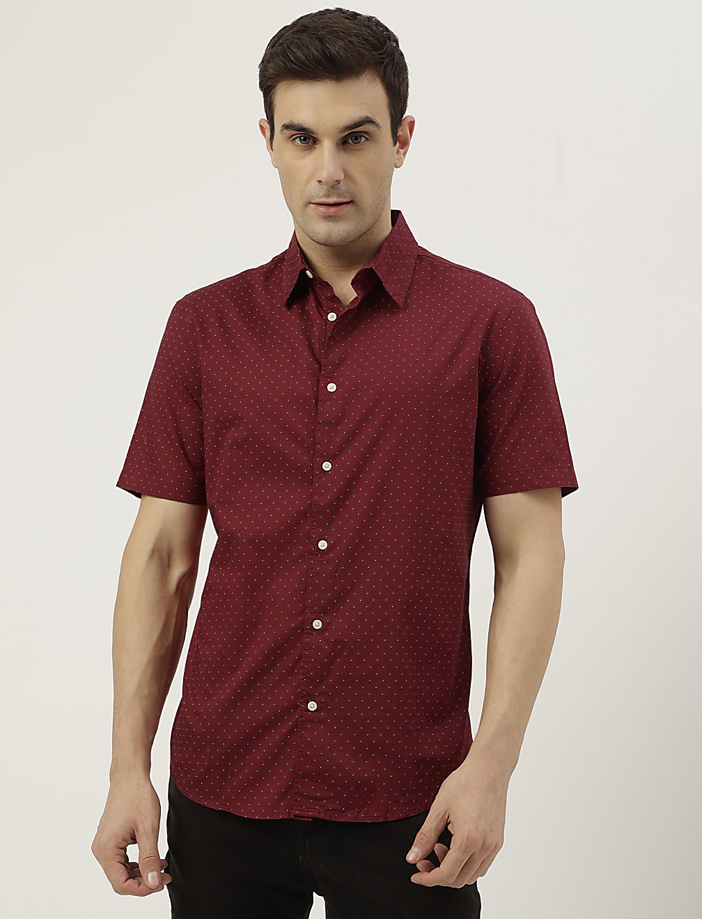 Pure Cotton Printed Spread Collar Shirt