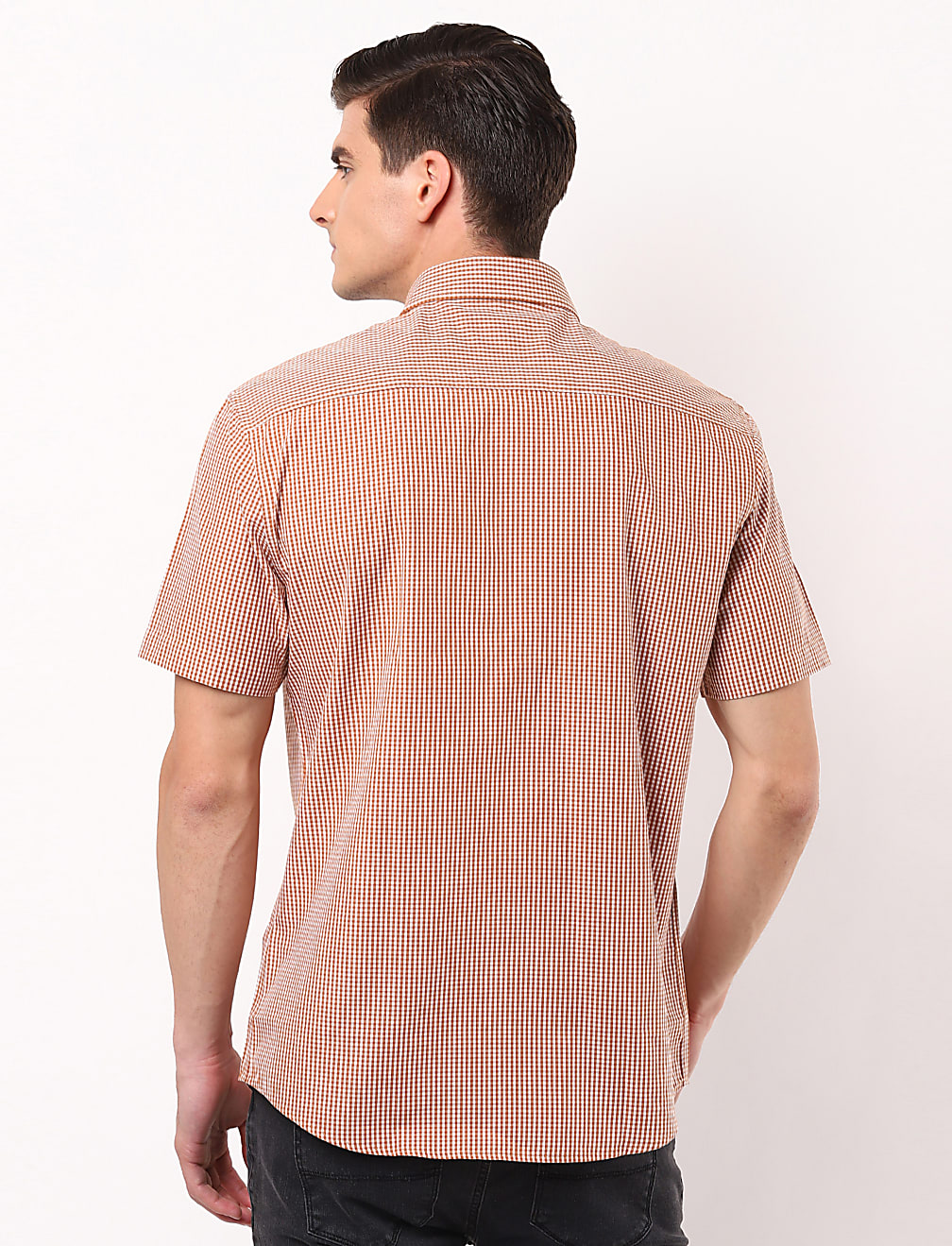 Short Sleeved Gingham Check Shirt