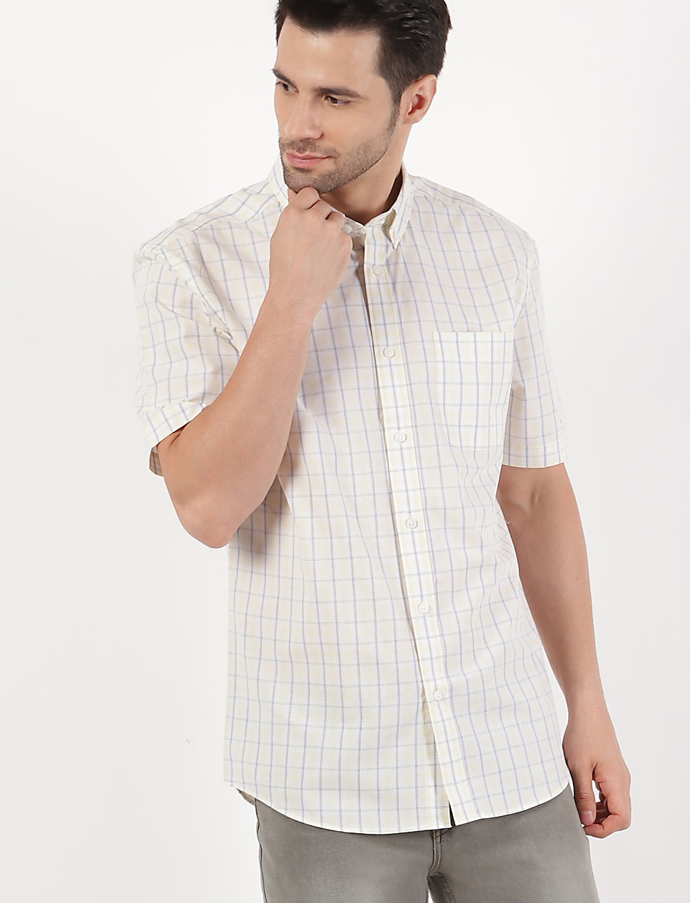 Cotton Button Down Collar Shirt