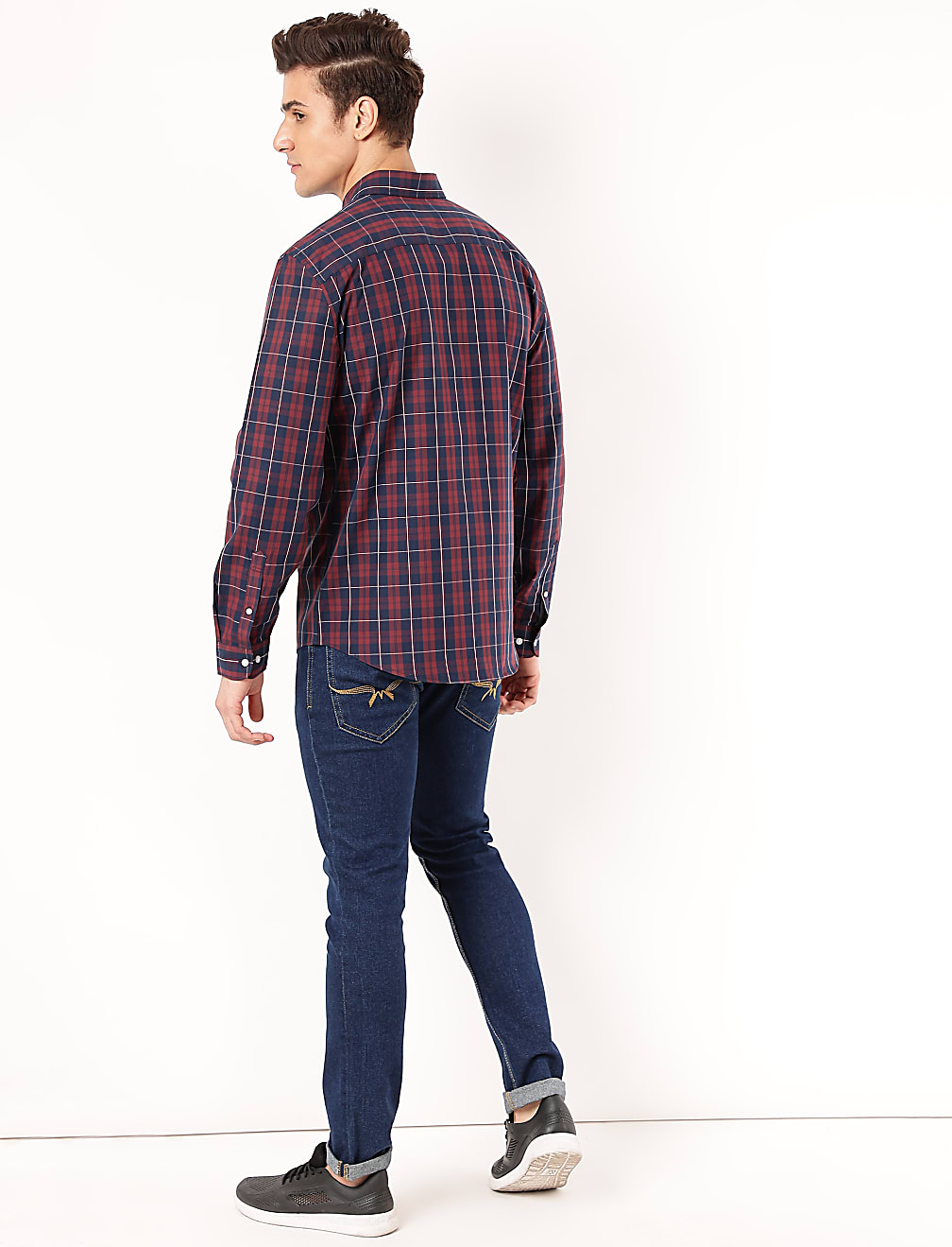 Pure Cotton Checked Button Down Shirt