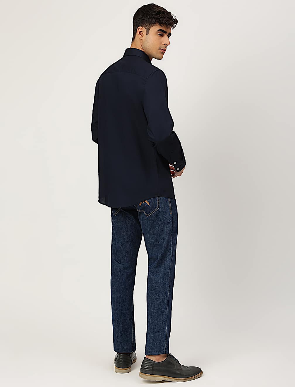 Pure Cotton Plain Collared Shirt