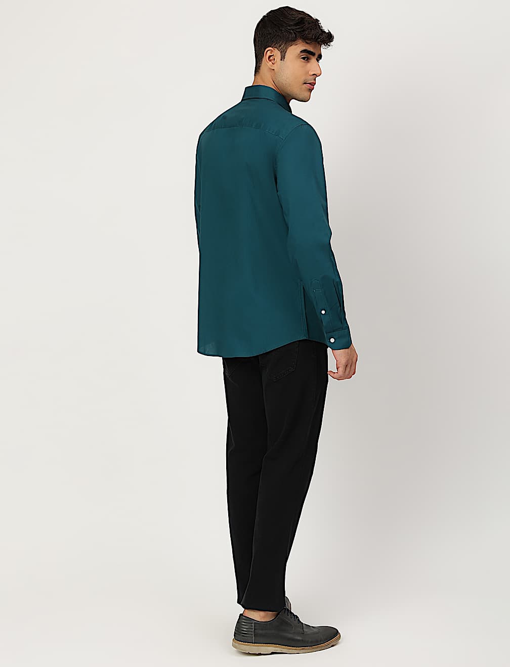 Pure Cotton Plain Collared Shirt
